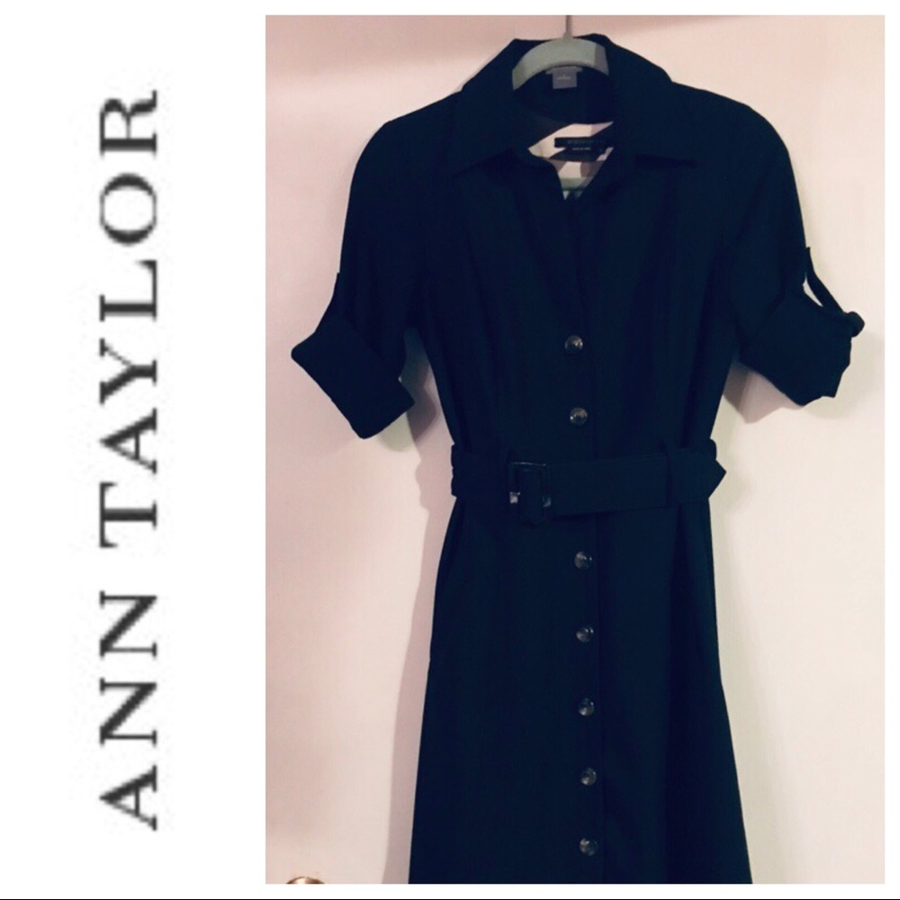 Ann Taylor black trench / rain coat 2